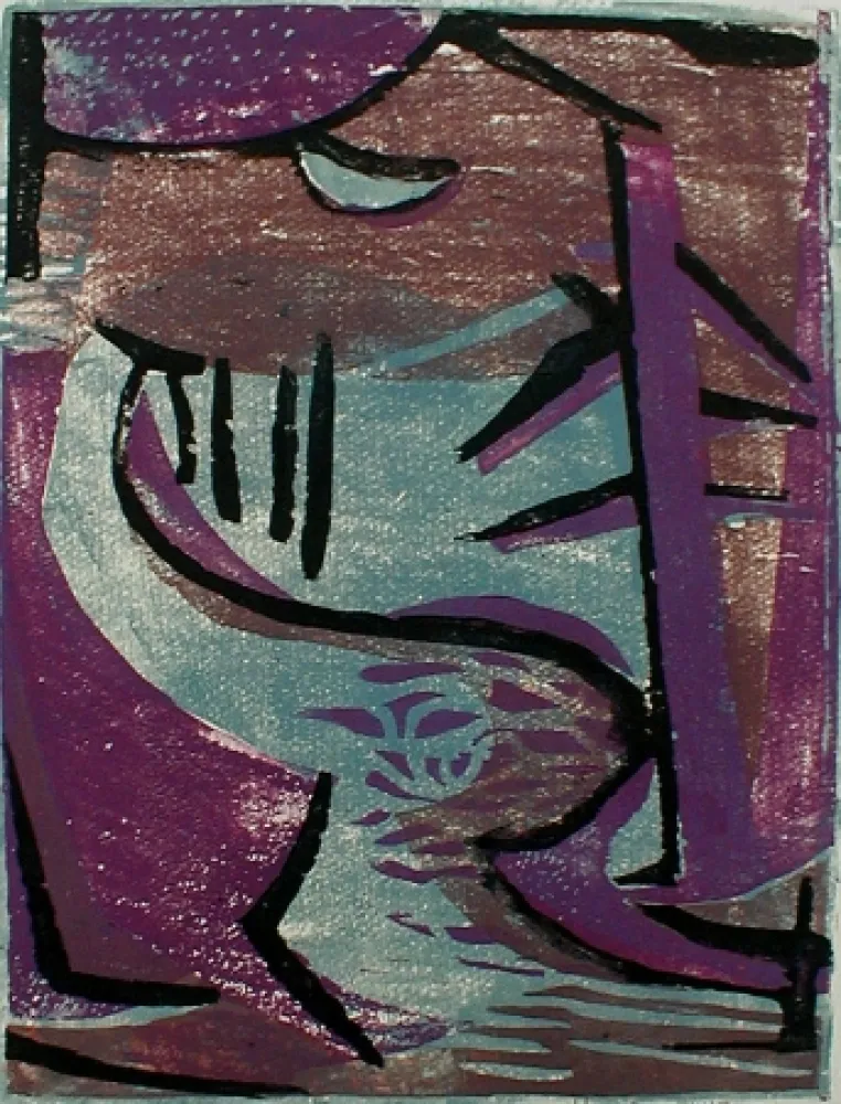 Grabado En Madera Haas - Winding River