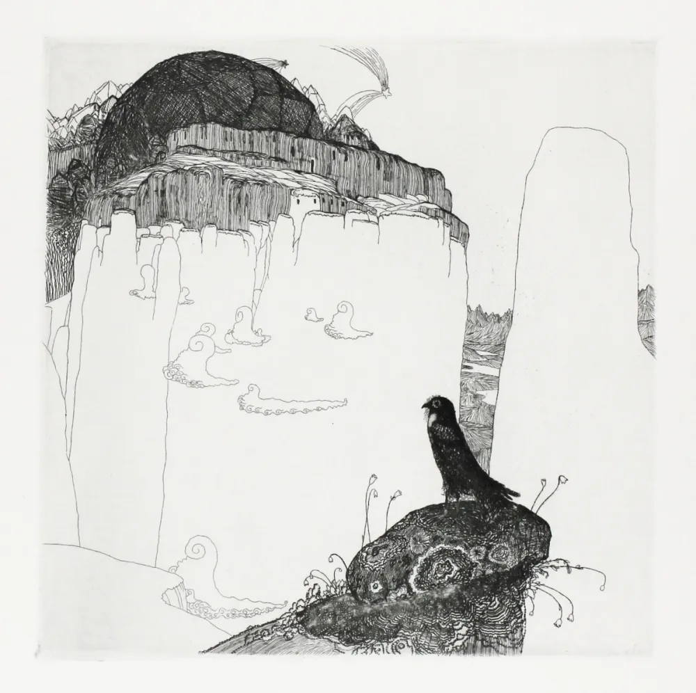 Grabado Hablik - Turmfalke (Kestrel)