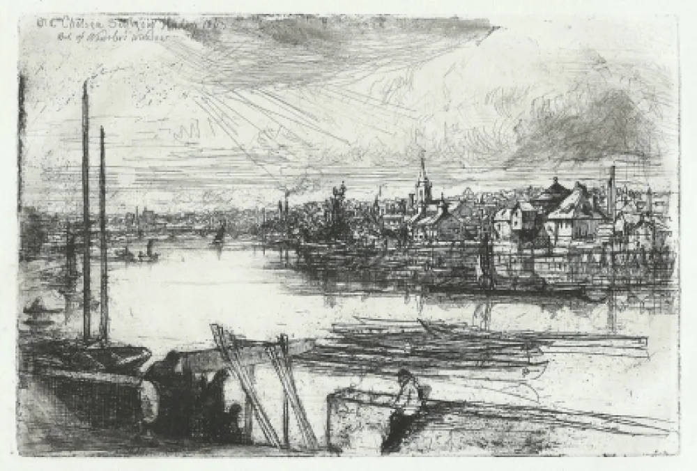 Grabado Haden - Battersea Reach