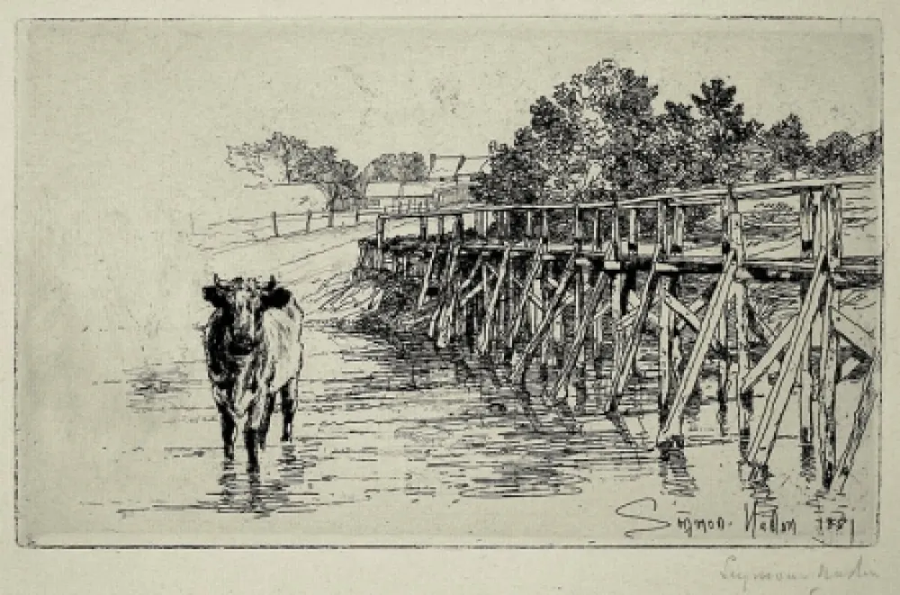 Aguafuerte Haden - The Village Ford