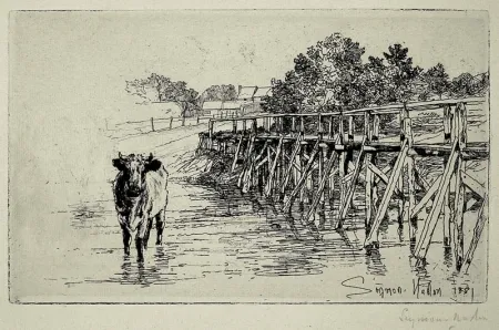 Aguafuerte Haden - The Village Ford