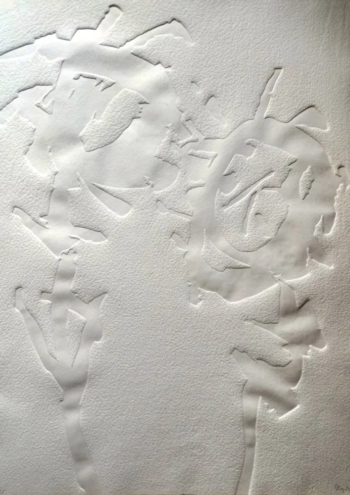 Relieve Hajdu - Etienne HAJDU - Flowers 2 - Hand-signed Relief, 1970 - Gaufrage original signée
