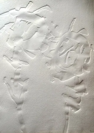Relieve Hajdu - Etienne HAJDU - Flowers 2 - Hand-signed Relief, 1970 - Gaufrage original signée
