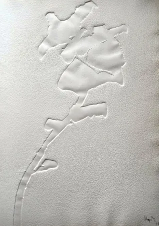 Relieve Hajdu - Flowers 1 - Hand signed Relief, 1970 - Gaufrage original signée      