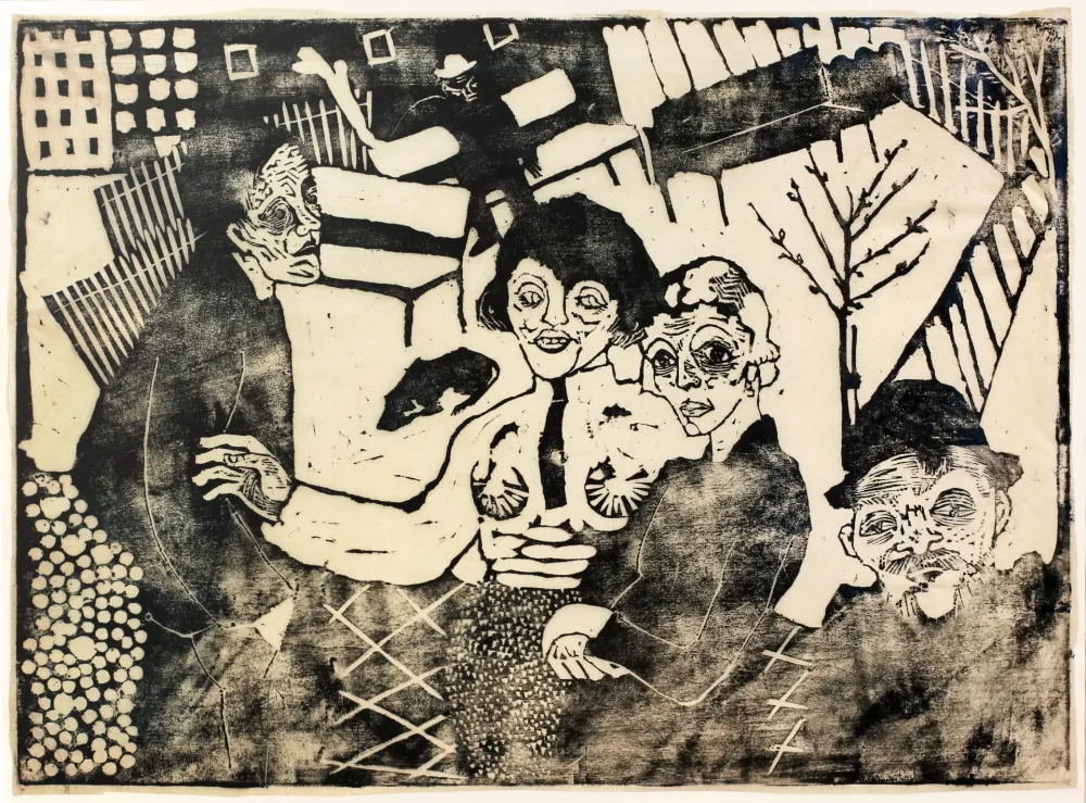 Grabado En Madera Hamerschlag - Im Hof (At the courtyard)