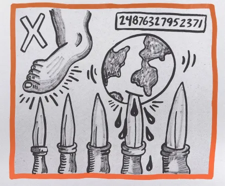 Litografía Haring - Against all Odds, 1990