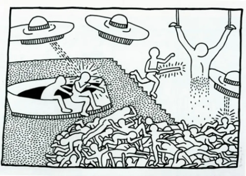 Litografía Haring - Blueprint Drawing #2