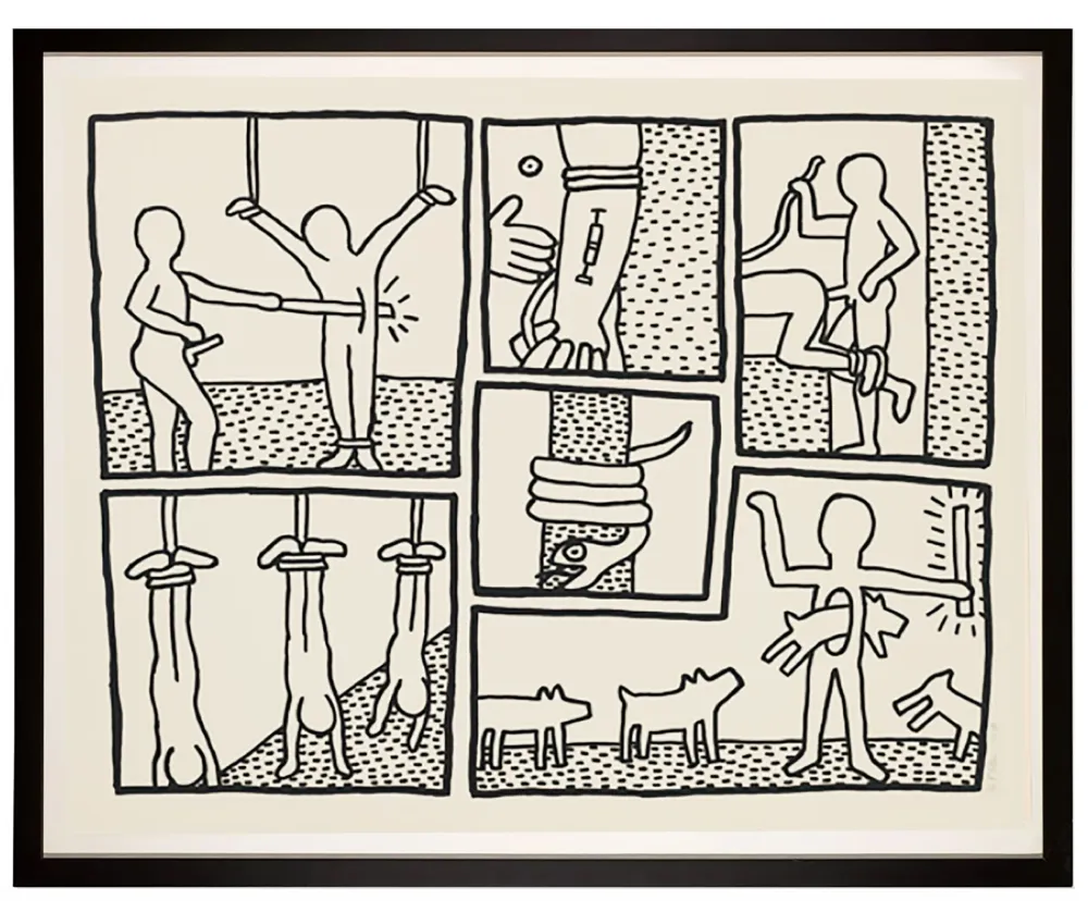 Serigrafía Haring - Blueprint Drawing #5, 1990  