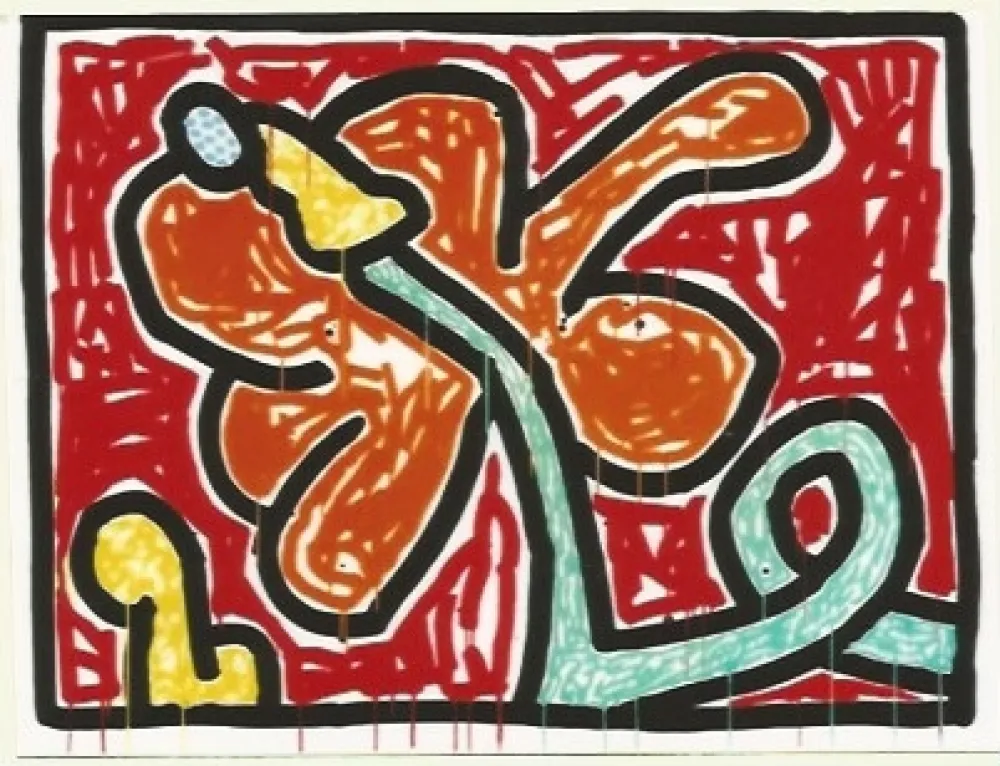 Serigrafía Haring - Flower # 5
