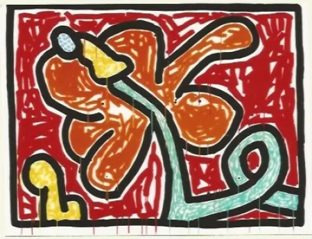 Serigrafía Haring - Flower # 5