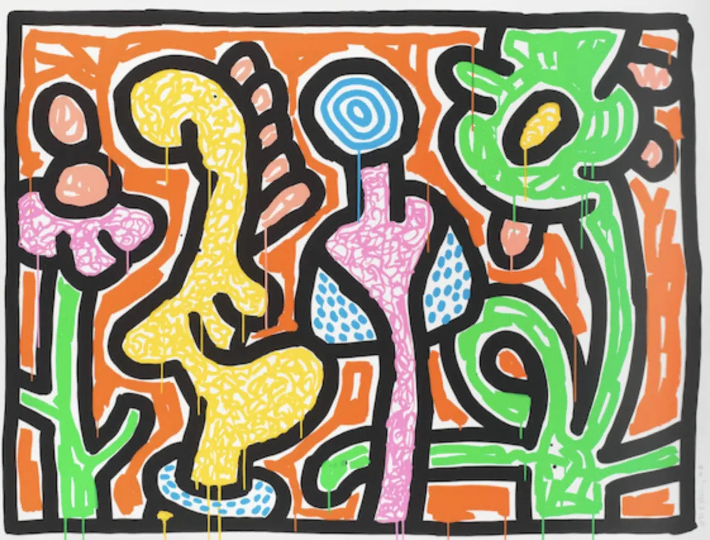 Serigrafía Haring - Flower IV