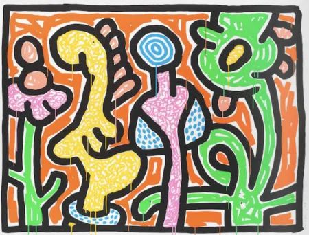 Serigrafía Haring - Flower IV