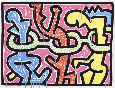 Serigrafía Haring - Flowers II (Pink)