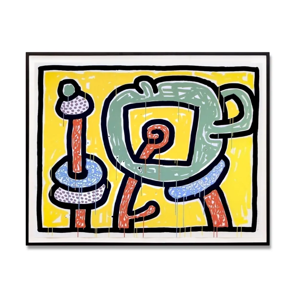 Serigrafía Haring - Flowers III, 1990