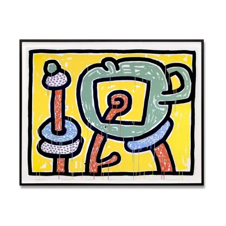 Serigrafía Haring - Flowers III, 1990