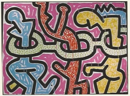 Serigrafía Haring - Flowers III