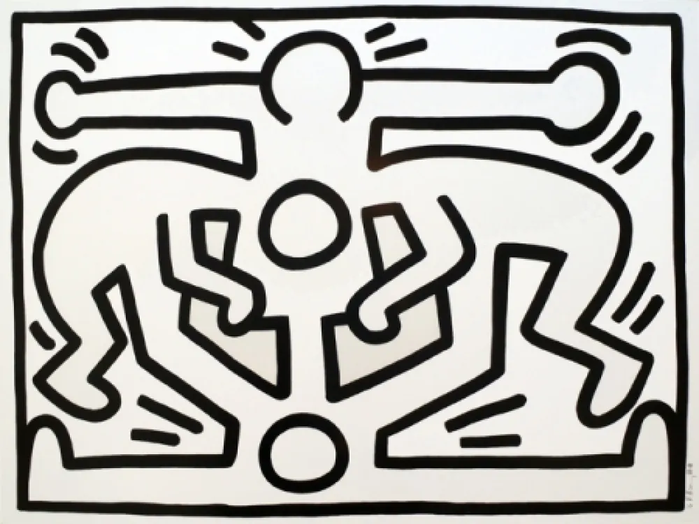 Serigrafía Haring - Growing #2 (B&W) 