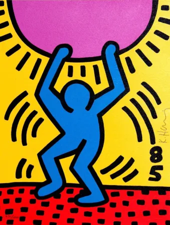 Litografía Haring - International Youth Year