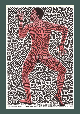 Litografía Haring - 'Into 84' 1983 Offset-lithograph