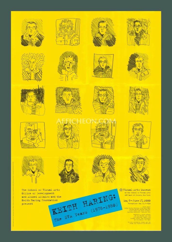 Litografía Haring - Keith Haring: 'The SVA Years' 2000 Offset-lithograph