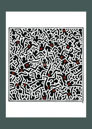 Litografía Haring - Keith Haring: 'Untitled (April 1985)' 1999 Offset-lithograph