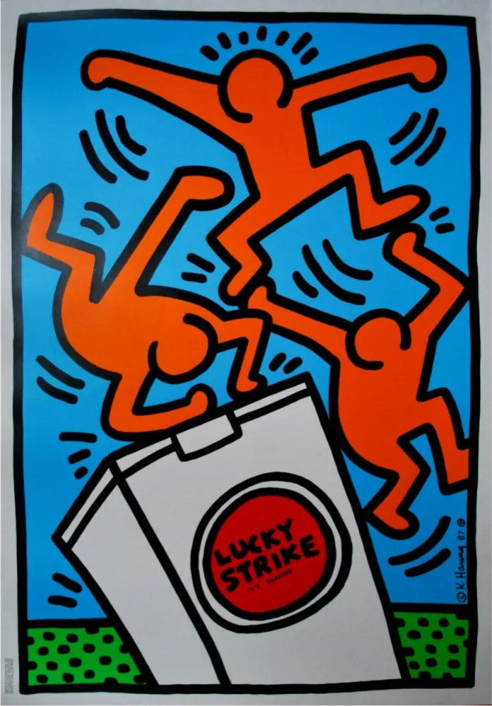 Serigrafía Haring - Lucky Strike, 1987