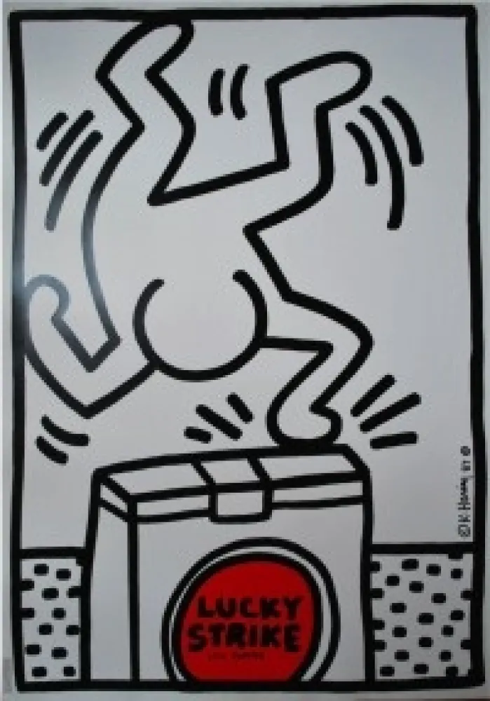 Serigrafía Haring - Lucky Strike, 1987