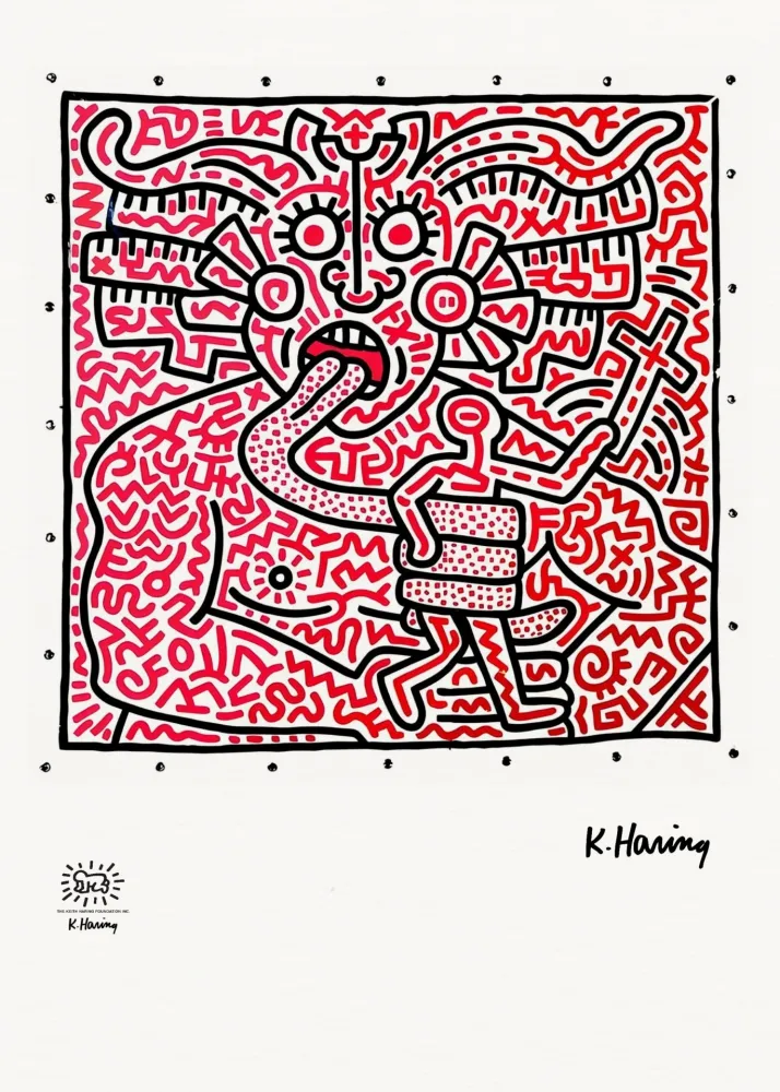 Serigrafía Haring - Men & Medusa