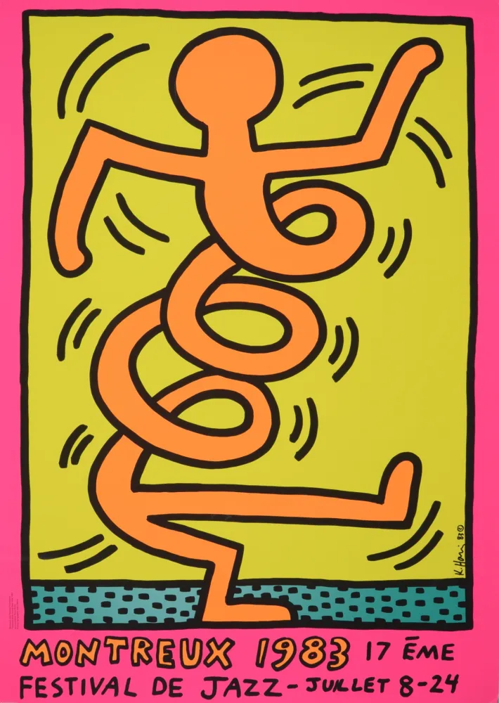 Serigrafía Haring - Montreux Jazz Festival (#A), 1983 - Very large!