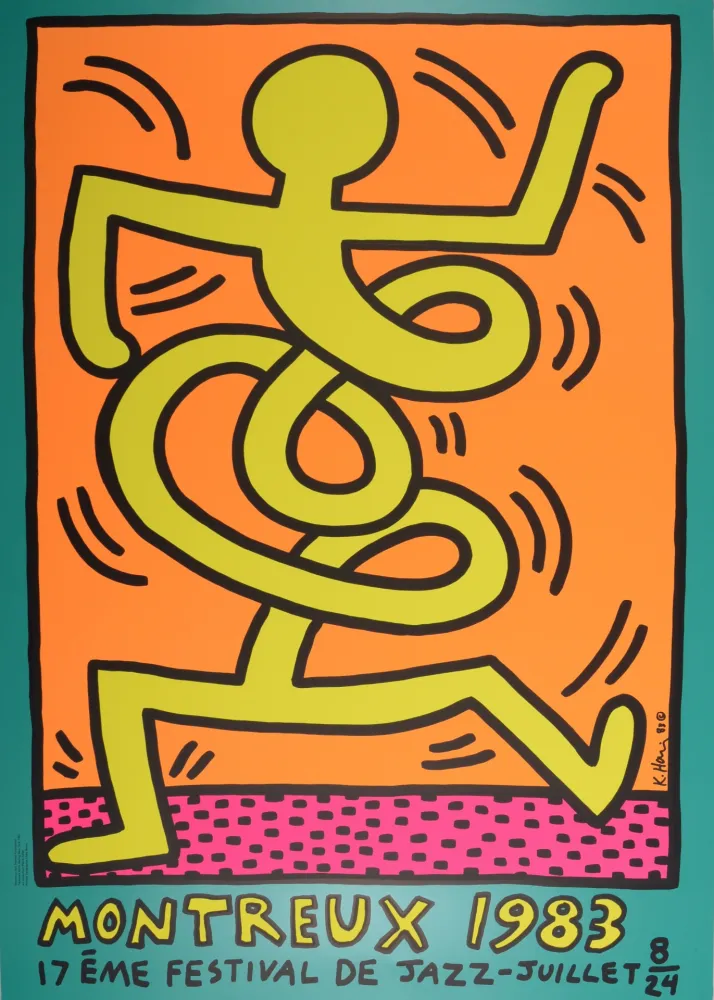 Serigrafía Haring - Montreux Jazz Festival (#B), 1983 - Very large!