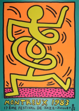 Serigrafía Haring - Montreux Jazz Festival (#B), 1983 - Very large!