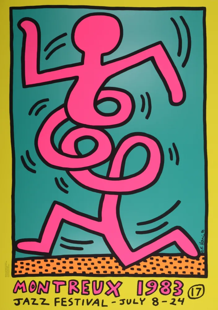 Serigrafía Haring - Montreux Jazz Festival (#C), 1983 - Very large!