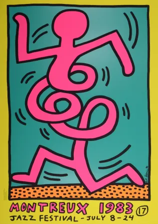 Serigrafía Haring - Montreux Jazz Festival (#C), 1983 - Very large!