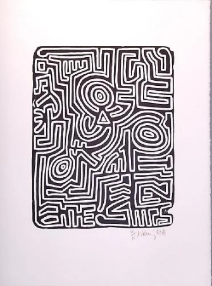 Litografía Haring - Stones 3