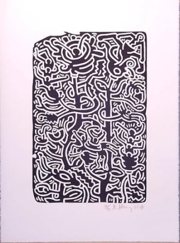 Litografía Haring - Stones 4