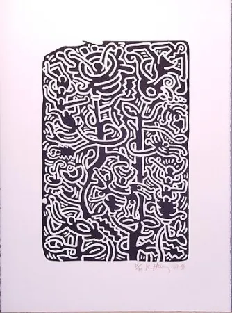Litografía Haring - Stones 4