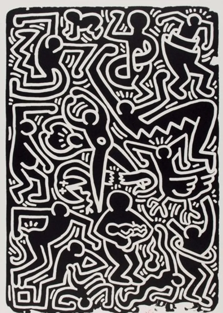 Litografía Haring - Stones 5, from 5 works: stones.