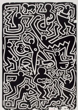 Litografía Haring - Stones 5, from 5 works: stones.