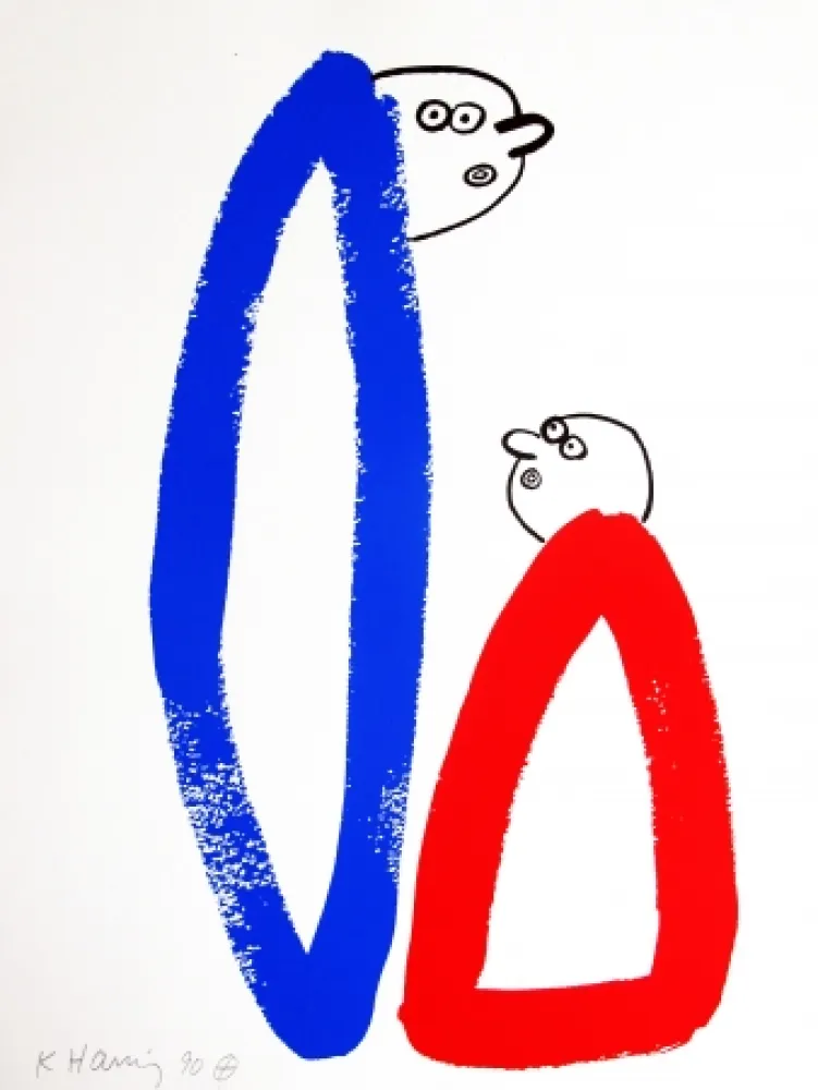 Litografía Haring - Story of Red & Blue #14