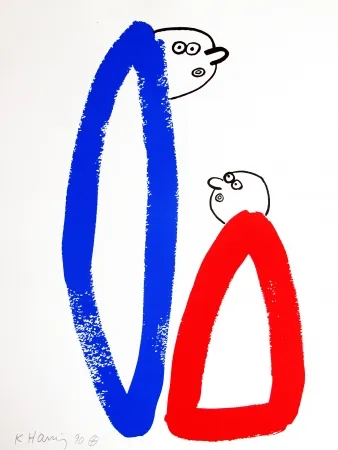 Litografía Haring - Story of Red & Blue #14