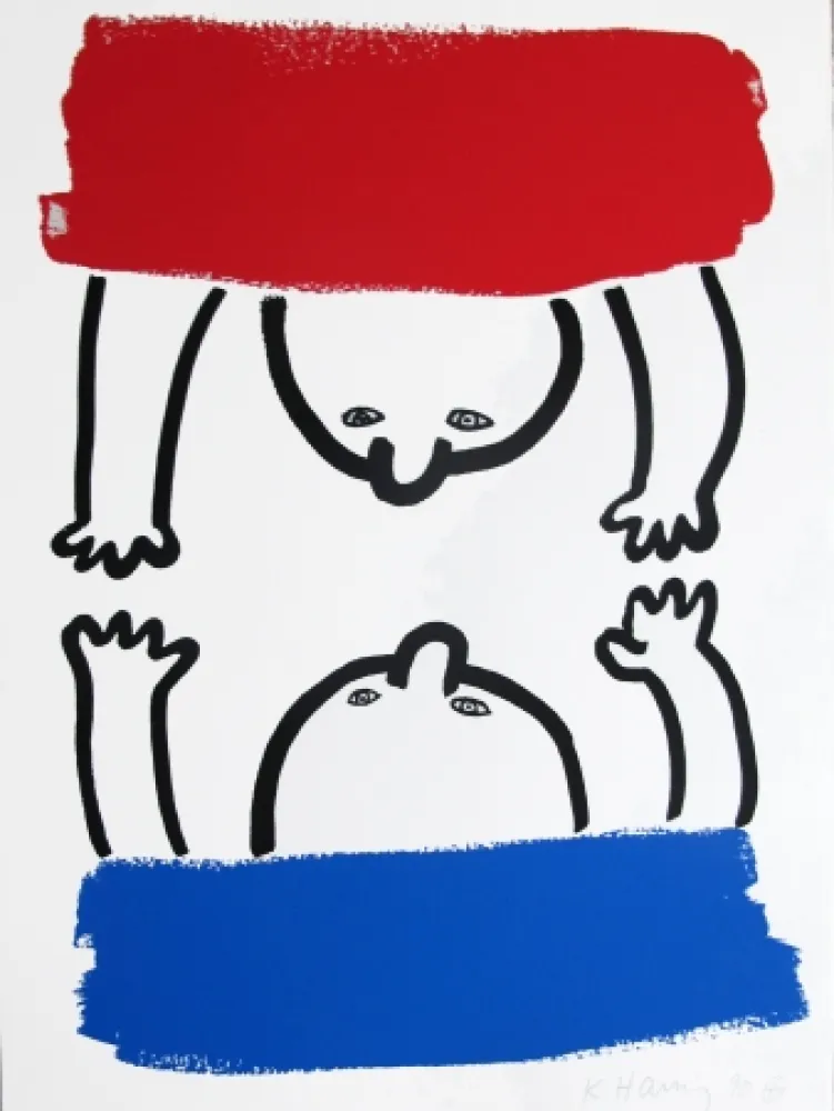 Litografía Haring - Story Of Red & Blue #15