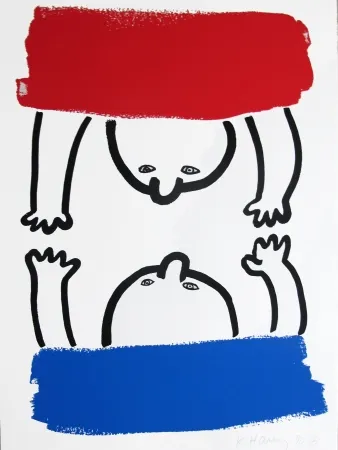 Litografía Haring - Story Of Red & Blue #15