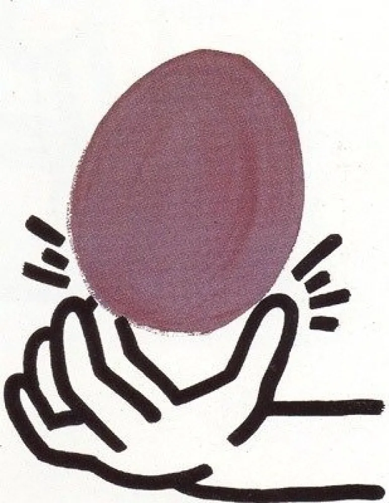 Litografía Haring -  Story of Red & Blue #20