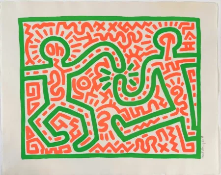 Grabado En Madera Haring - Untitled