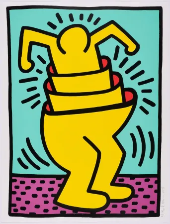 Serigrafía Haring - Untitled (Cup Man)