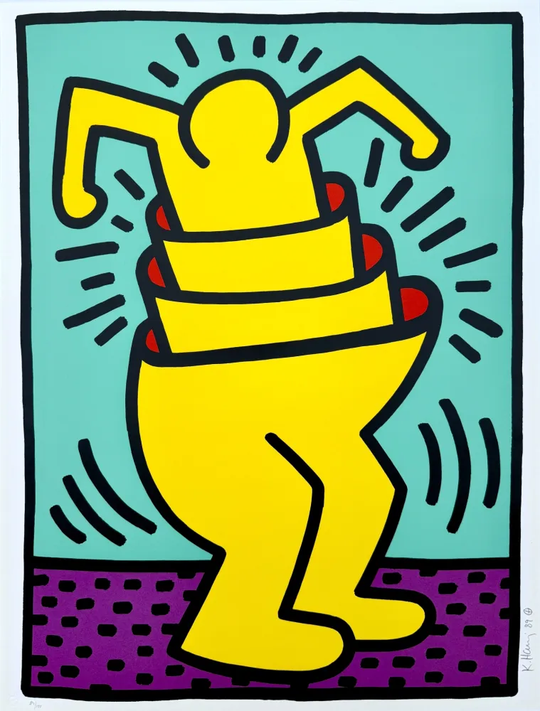 Serigrafía Haring - Untitled, Cup Man