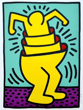 Serigrafía Haring - Untitled, Cup Man