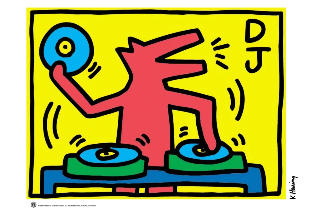 Serigrafía Haring - Untitled DJ