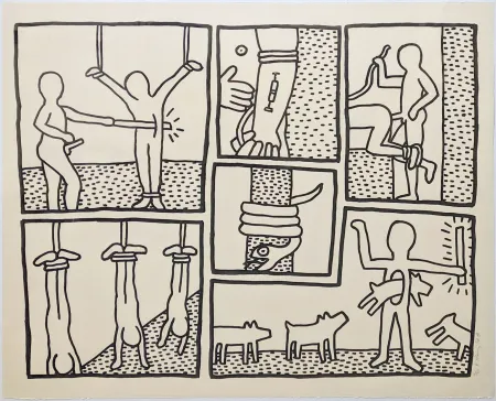 Serigrafía Haring - UNTITLED (FROM BLUEPRINT DRAWINGS)