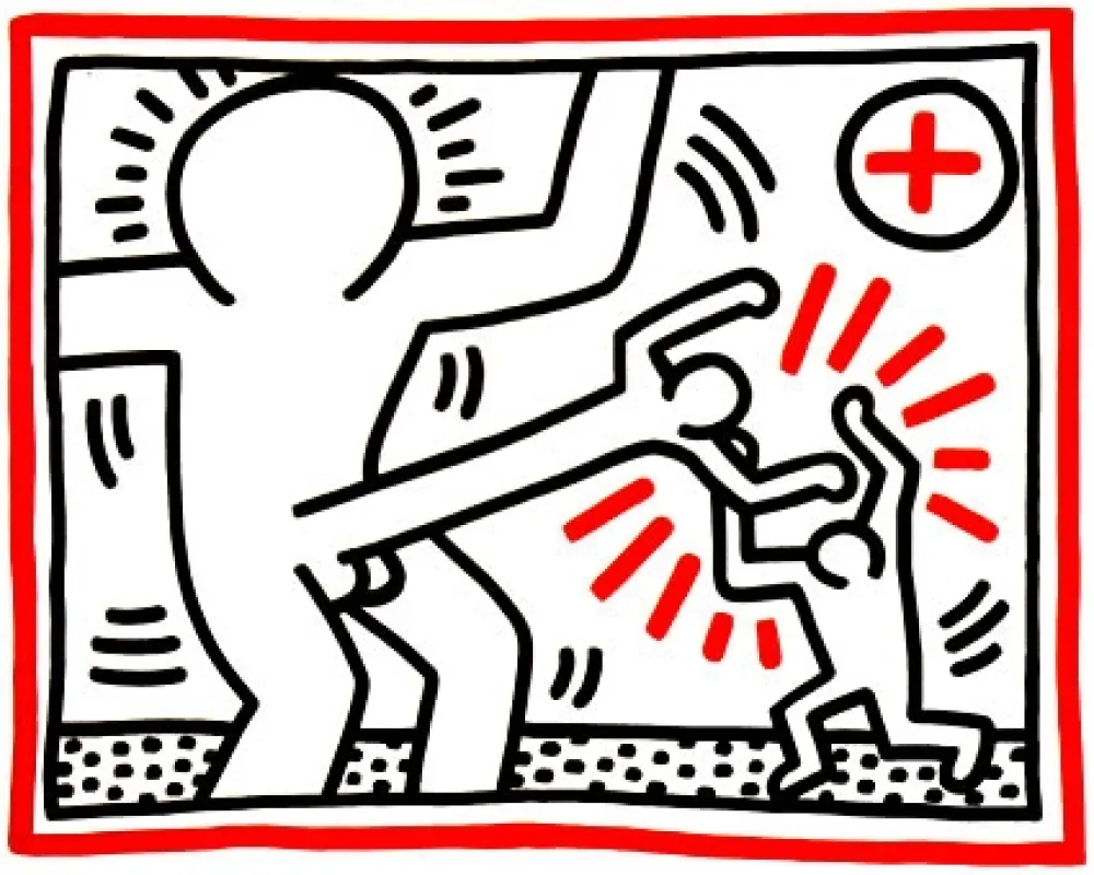 Litografía Haring - Untitled from Three Lithographs #1